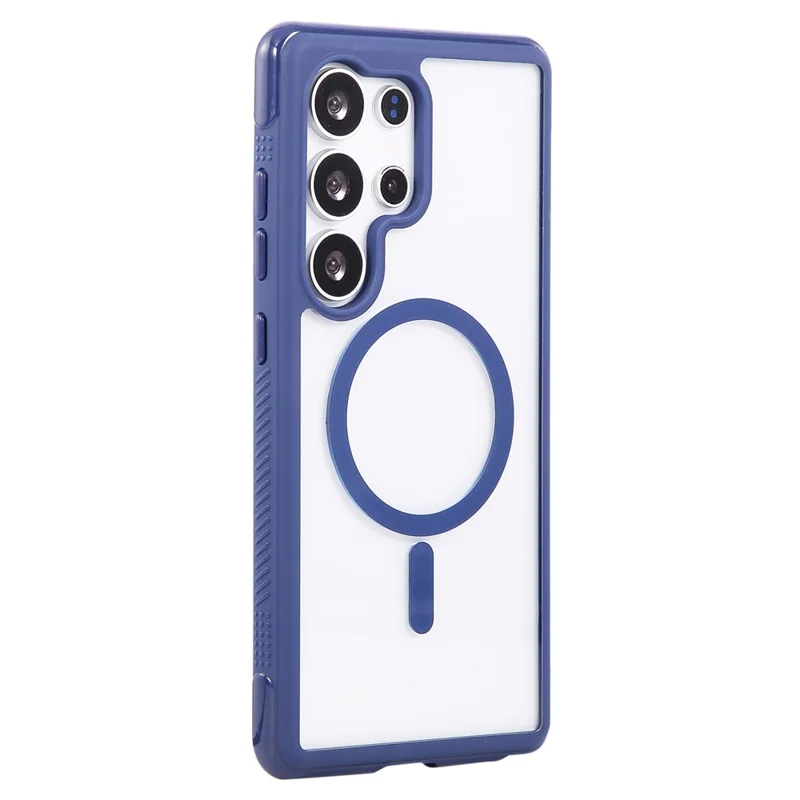 For Samsung Galaxy S25 Ultra Magnetic Case TPU + PC Transparent Protective Phone Cover - Sapphire