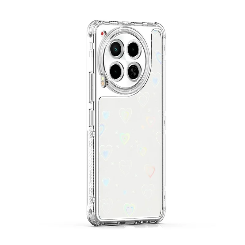 TECNO Camon 30 4G / 5G Hülle Präzise Ausschnitte Acryl-TPU-Klare Handyhülle mit Laser-bedrucktem Film - Herzen