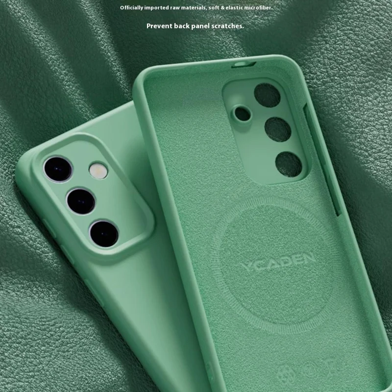 YCADEN For Samsung Galaxy S25 Magnetic Case Precise Cutouts TPU Phone Back Cover - Grass Green