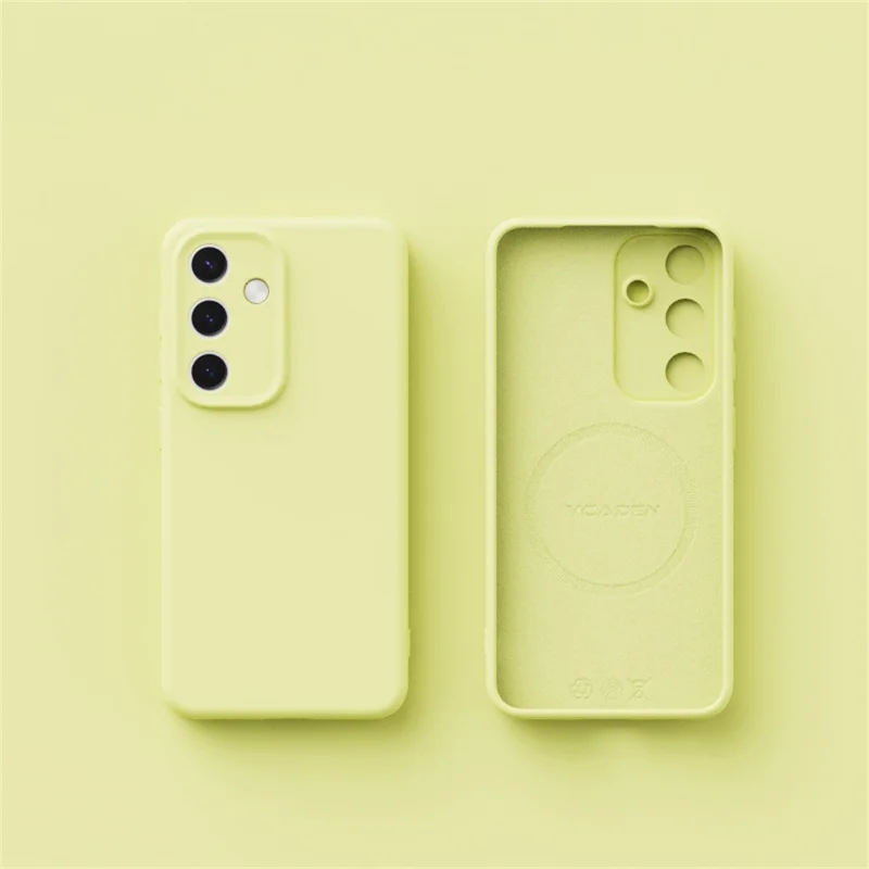 YCADEN For Samsung Galaxy S25 Magnetic Case Precise Cutouts TPU Phone Back Cover - Cream Yellow