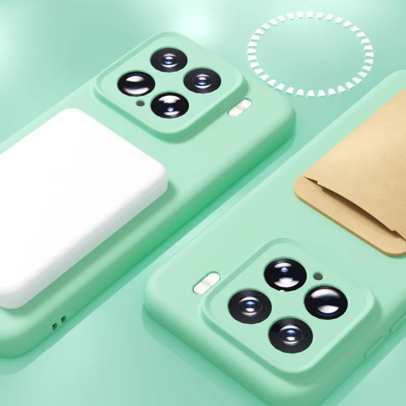 Étui YCADEN pour Xiaomi 15 Compatible avec MagSafe Découpes Précises Couverture Arrière de Téléphone PC + TPU - Jaune Crème