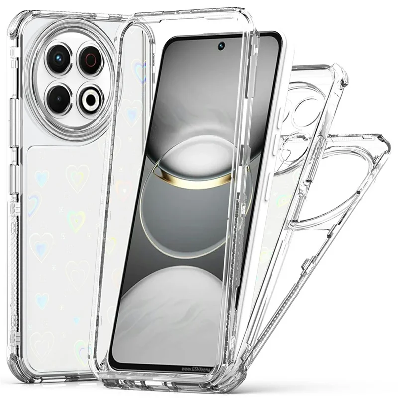 Per TECNO Spark 30 Pro 4G Custodia Tagli precisi Acrilico TPU Custodia telefonica trasparente con pellicola stampata al laser - Cuori
