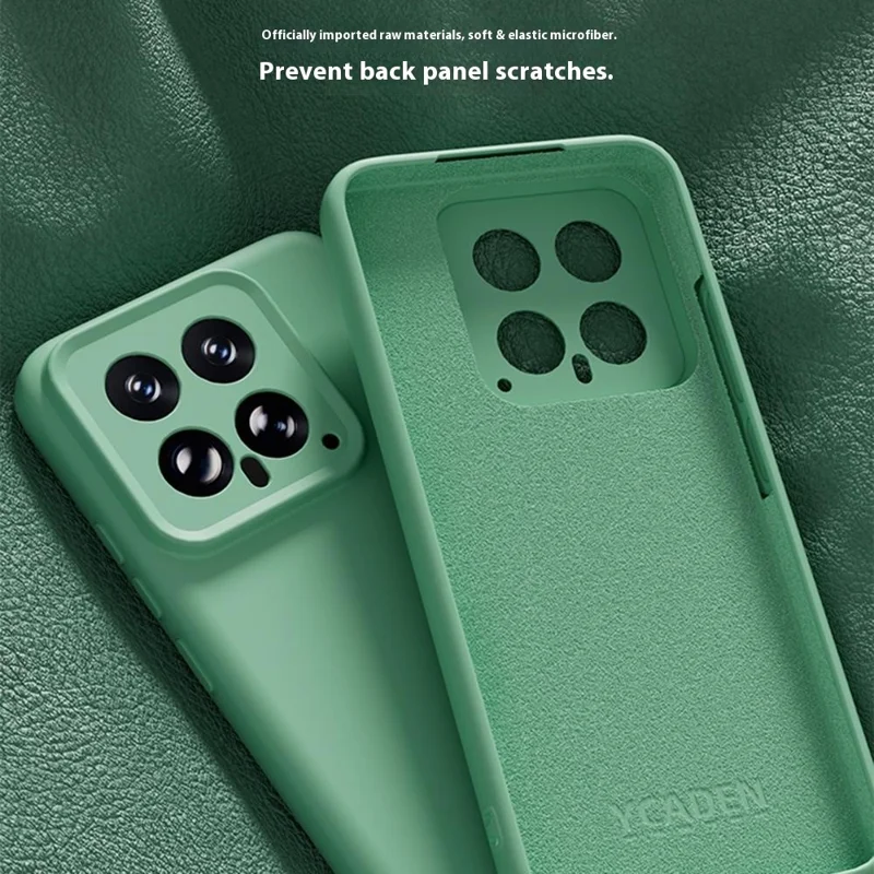 YCADEN Pour Étui Xiaomi 14 Compatible avec MagSafe Découpes Précises Coque Arrière de Téléphone PC + TPU - Vert Herbe