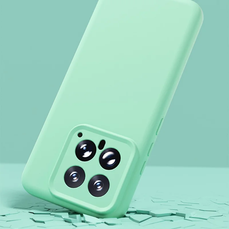 YCADEN Pour Étui Xiaomi 14 Compatible avec MagSafe Découpes Précises Coque Arrière de Téléphone PC + TPU - Vert Herbe