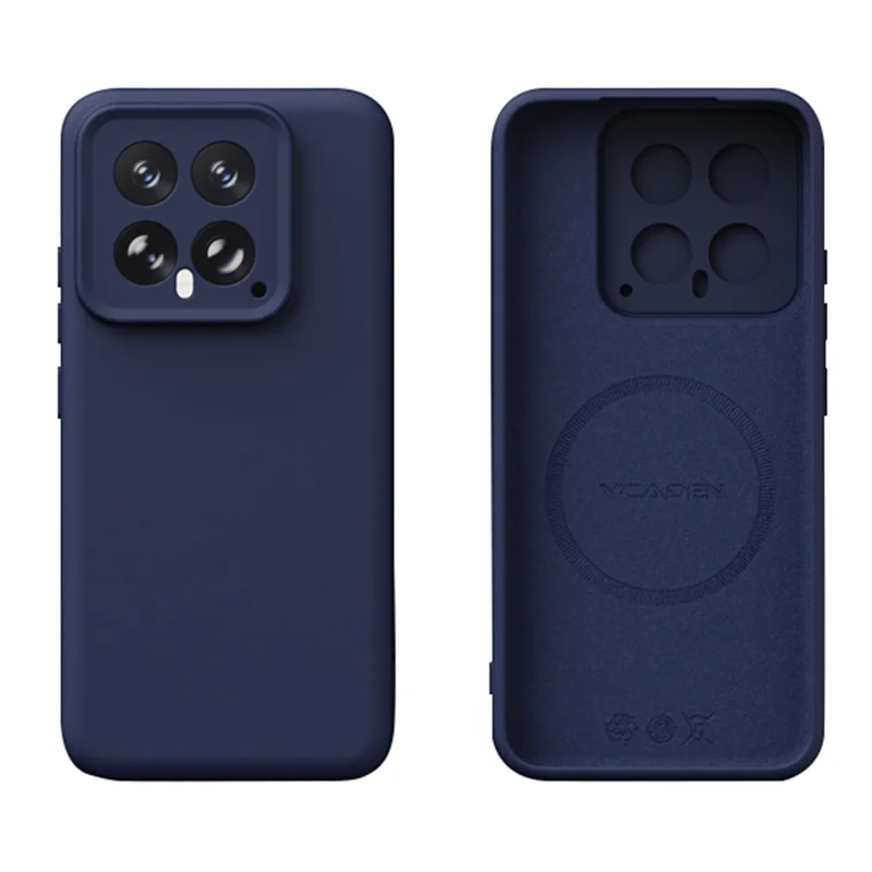 YCADEN For Xiaomi 14 Magnetic Case Precise Cutouts TPU Phone Back Cover - Dark Blue