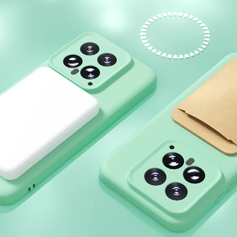 YCADEN For Xiaomi 14 Magnetic Case Precise Cutouts TPU Phone Back Cover - Dark Blue