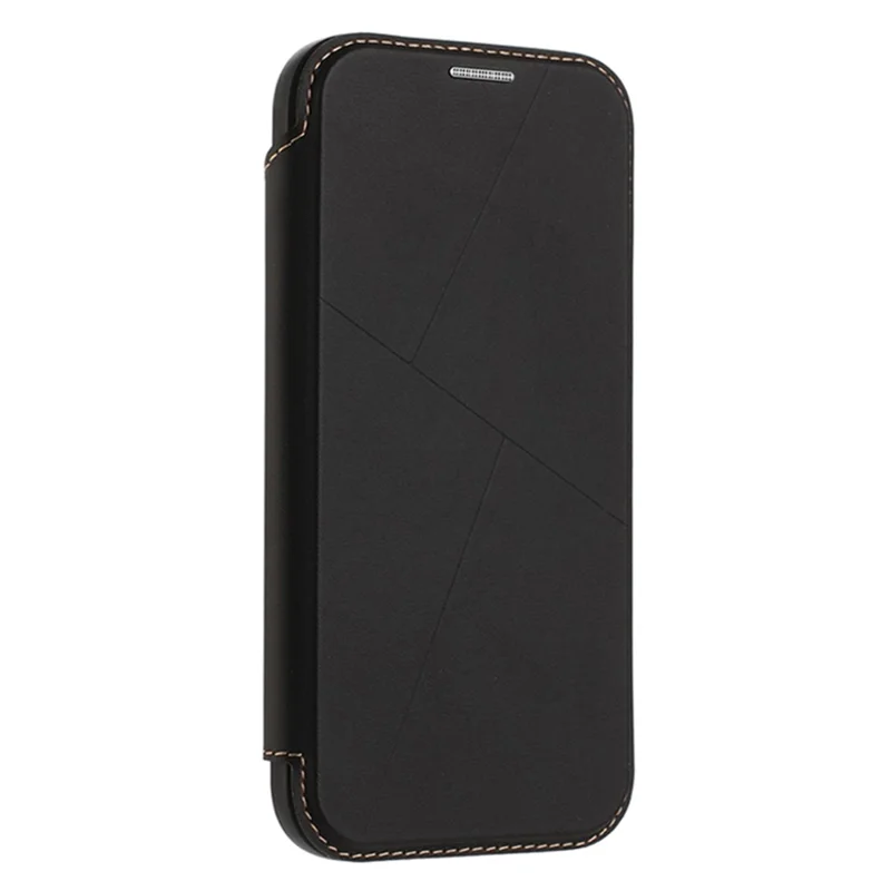 For iPhone 17 Air Case Magnetic Closure Card Slot Leather Flip Phone Cover - Black