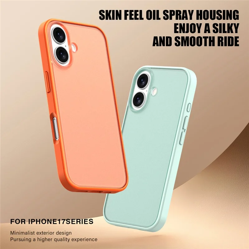 For iPhone 16 Case Skin Feel Frosted PC + TPU Protective Phone Cover - Orange