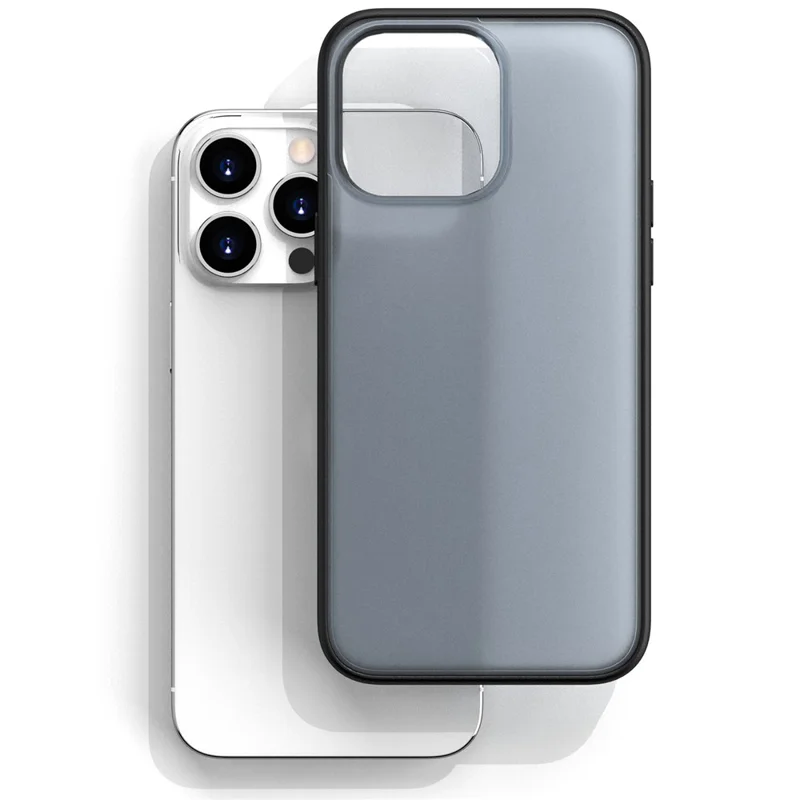 Étui pour iPhone 15 Pro - Coque de protection effet givré PC + TPU - Bleu