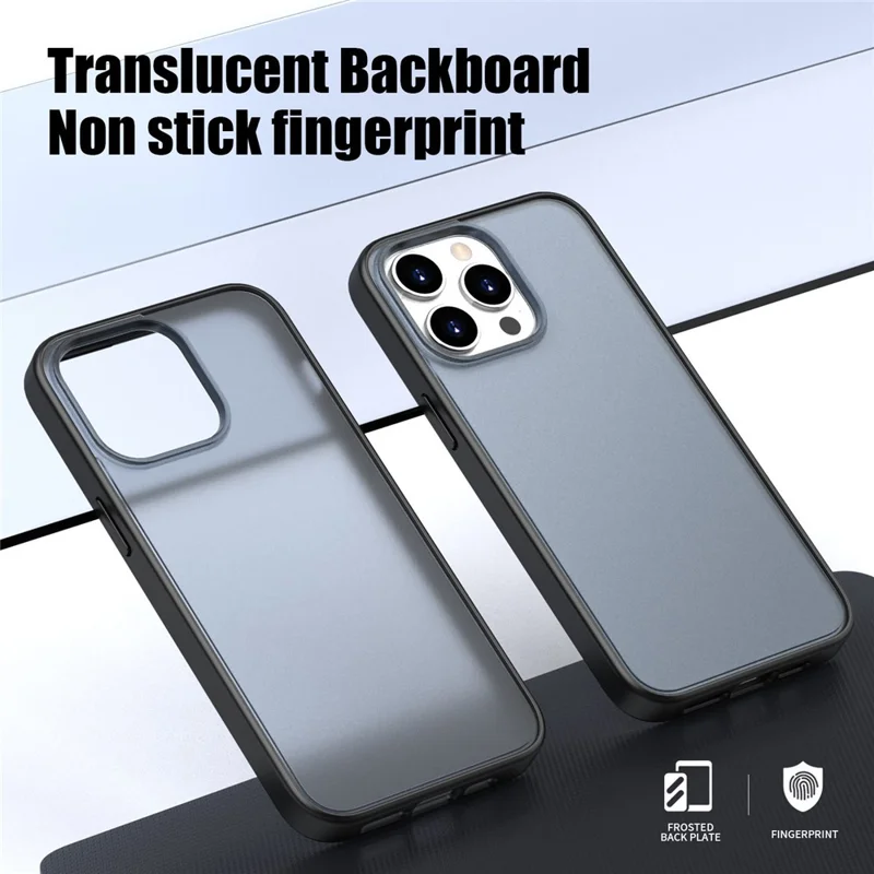 Étui pour iPhone 15 Pro - Coque de protection effet givré PC + TPU - Bleu
