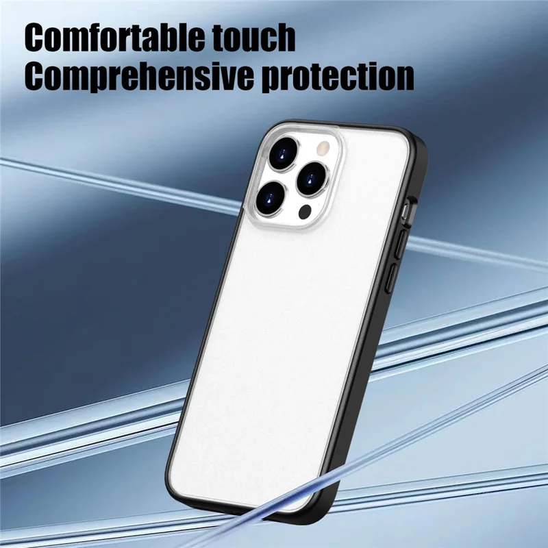 Étui pour iPhone 15 Pro - Coque de protection effet givré PC + TPU - Bleu