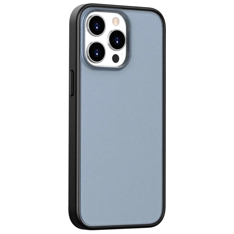 Étui pour iPhone 15 Pro Max Aspect Givré PC + TPU Coque de Protection pour Téléphone - Bleu