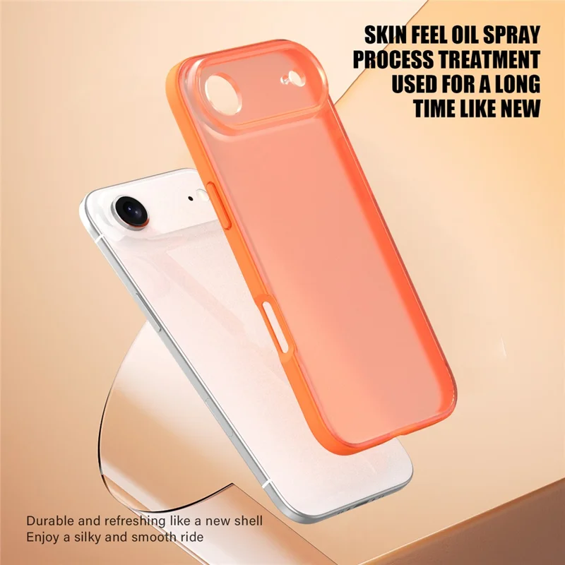 Étui Skin Feel Givré PC + TPU pour iPhone 17 - Couverture de Protection Téléphone - Orange