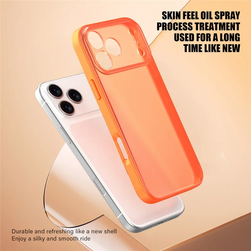 Étui pour iPhone 17 Pro Max Peau Sensorielle Givré PC + Housse de Protection TPU - Orange