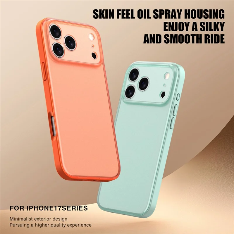 Étui pour iPhone 17 Pro Max Peau Sensorielle Givré PC + Housse de Protection TPU - Orange