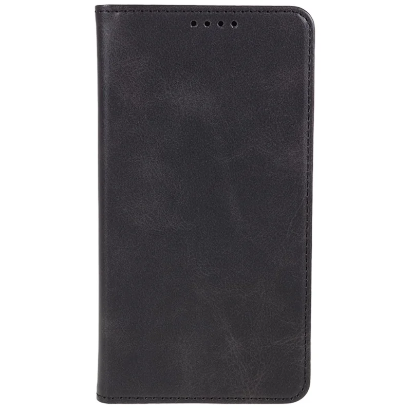 For Samsung Galaxy A17 5G / A26 5G Case Strong Magnetic PU Leather Phone Cover Calf Texture - Black