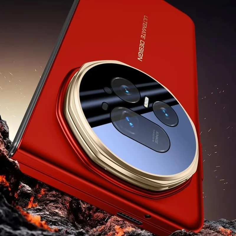 Für Honor Magic V5 5G Magnetische Hülle mit Objektivschutz, Ständer und samtweicher PC-Handyhülle - Schwarz