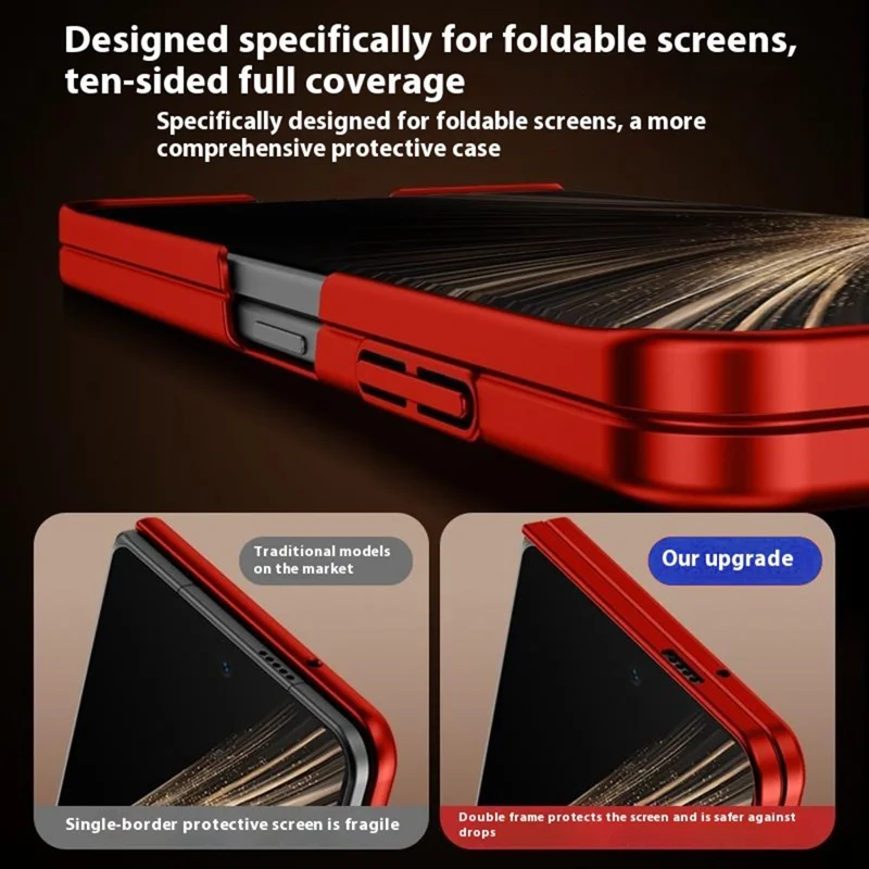 Für Honor Magic V5 5G Magnetische Hülle mit Objektivschutz, Ständer und samtweicher PC-Handyhülle - Schwarz