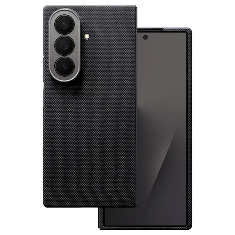 Cover per Samsung Galaxy Z Fold7 5G Custodia Magnetica con Ritagli Precisi, Griglia Fine in Fibra di Aramide con Cornice Metallica per Obiettivo / Cornice Frontale