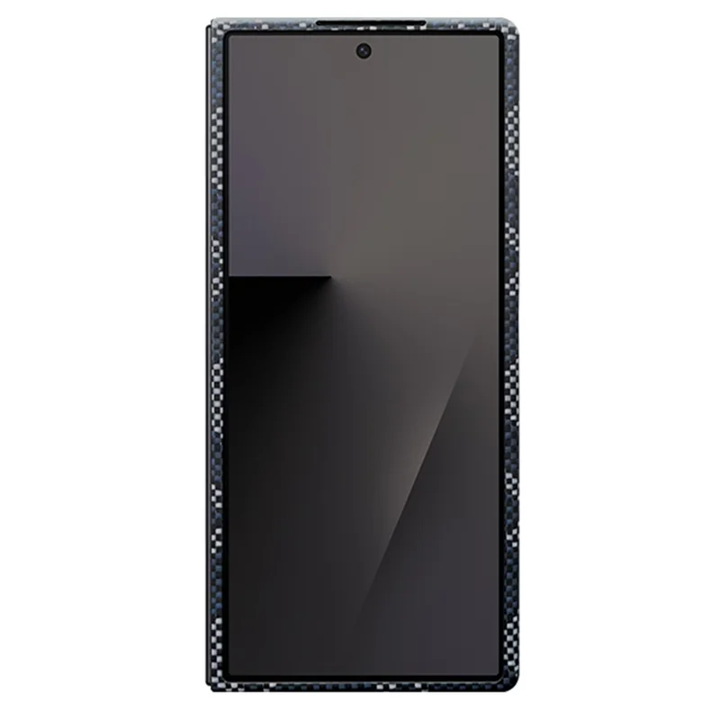 Per Samsung Galaxy Z Fold7 5G Custodia magnetica Tagli precisi Motivo geometrico Fibra di aramide Custodia per telefono con cornice metallica per obiettivo / cornice frontale