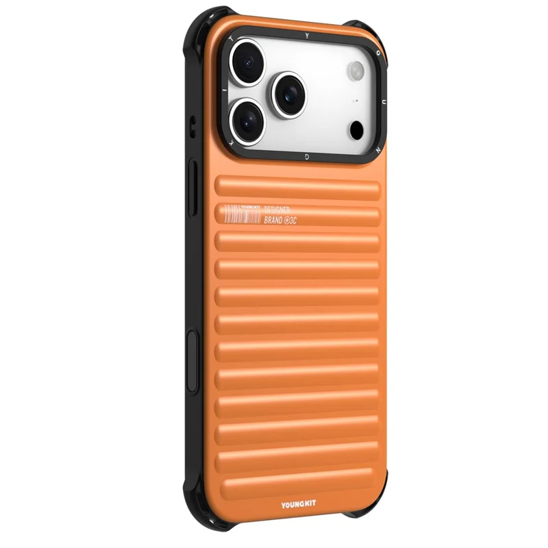 YOUNGKIT For iPhone 17 Pro Case Compatible with MagSafe Suitcase Texture IMD TPU Phone Cover - Orange