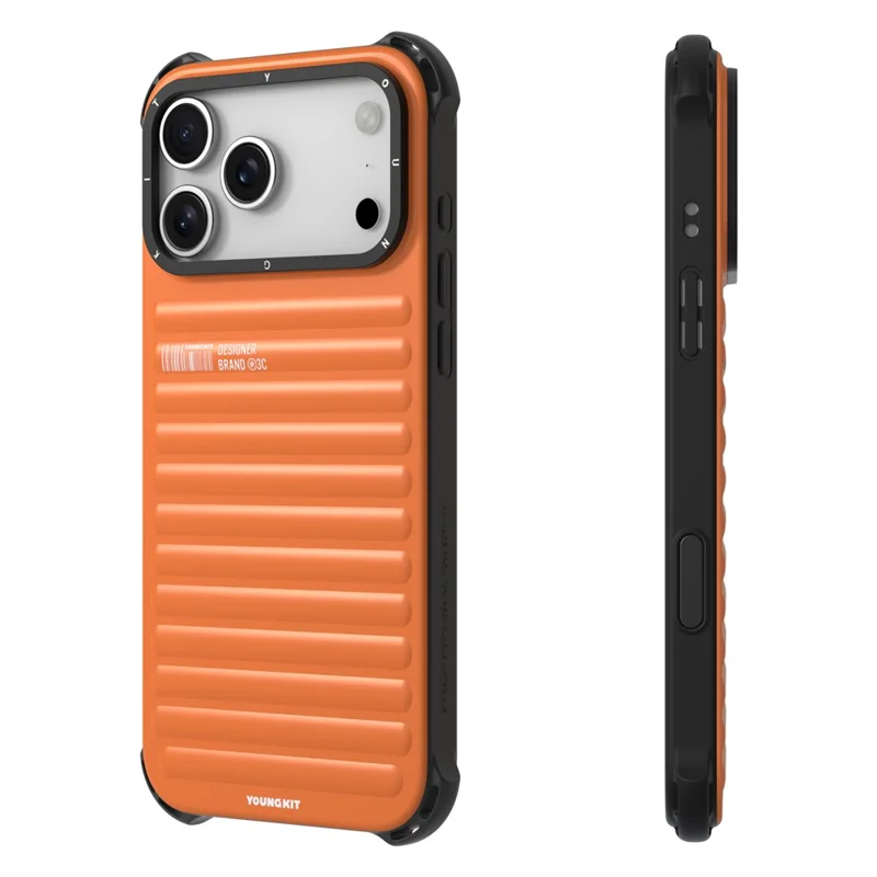 YOUNGKIT For iPhone 17 Pro Case Compatible with MagSafe Suitcase Texture IMD TPU Phone Cover - Orange