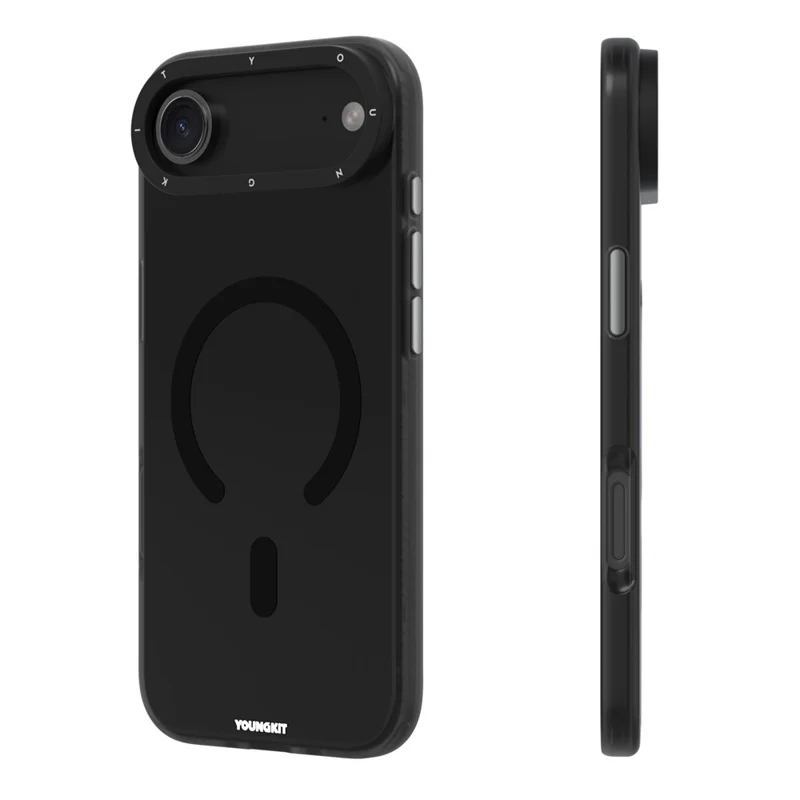 YOUNGKIT For iPhone Air Matte Case Compatible with MagSafe PET TPU Phone Cover - Transparent Black