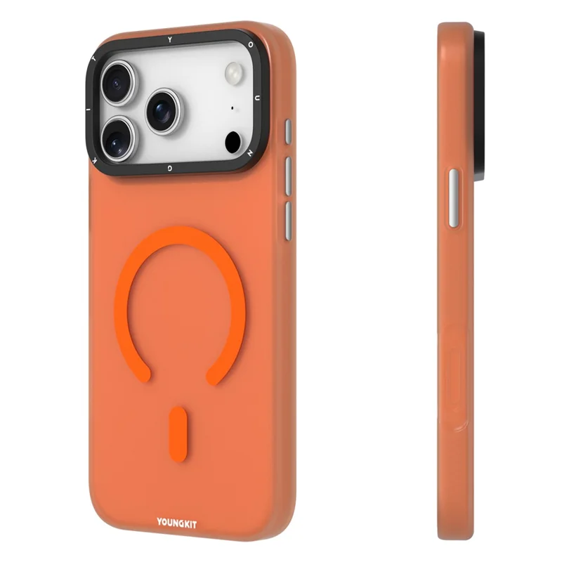 YOUNGKIT For iPhone 17 Pro Matte Case Compatible with MagSafe PET TPU Phone Cover - Orange
