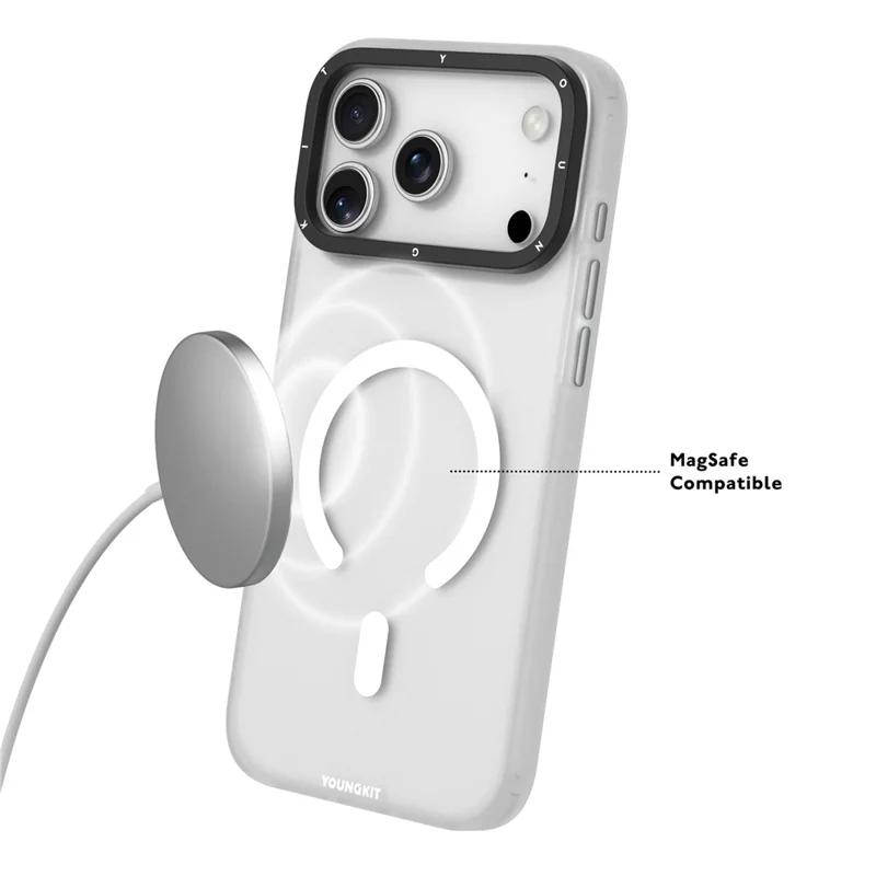 YOUNGKIT For iPhone 17 Pro Matte Case Compatible with MagSafe PET TPU Phone Cover - Orange