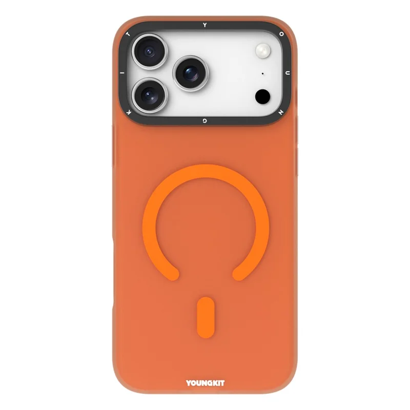 YOUNGKIT For iPhone 17 Pro Max Matte Case Compatible with MagSafe PET TPU Phone Cover - Orange