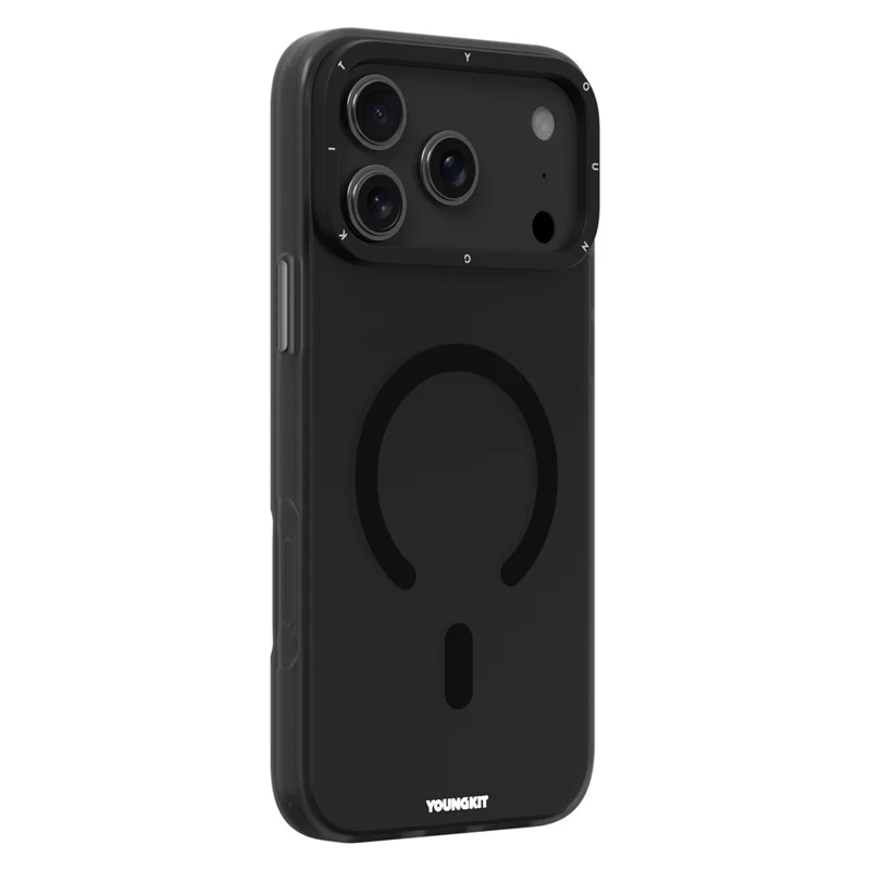 YOUNGKIT For iPhone 17 Pro Max Matte Case Compatible with MagSafe PET TPU Phone Cover - Transparent Black