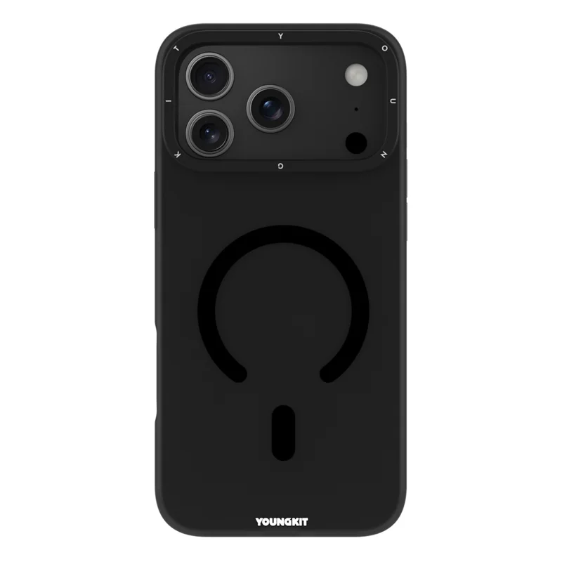 YOUNGKIT For iPhone 17 Pro Max Matte Case Compatible with MagSafe PET TPU Phone Cover - Transparent Black