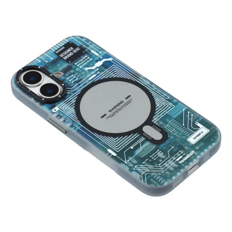 Série YOUNGKIT Technology para iPhone 17 Capa Magnética Rígida PC IMD - Ghost Grey