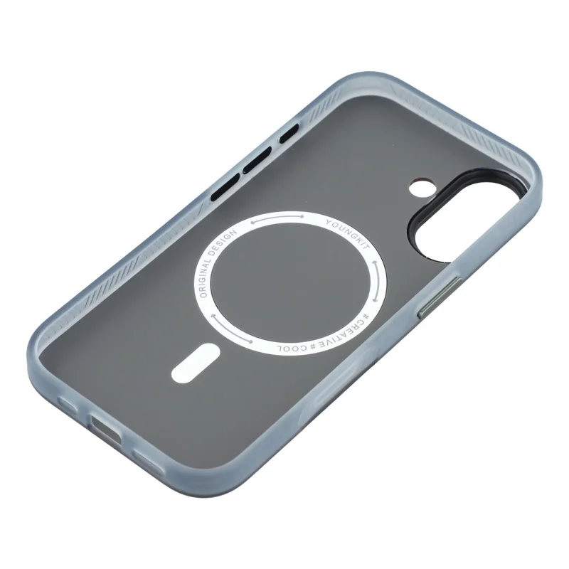 Série YOUNGKIT Technology para iPhone 17 Capa Magnética Rígida PC IMD - Ghost Grey