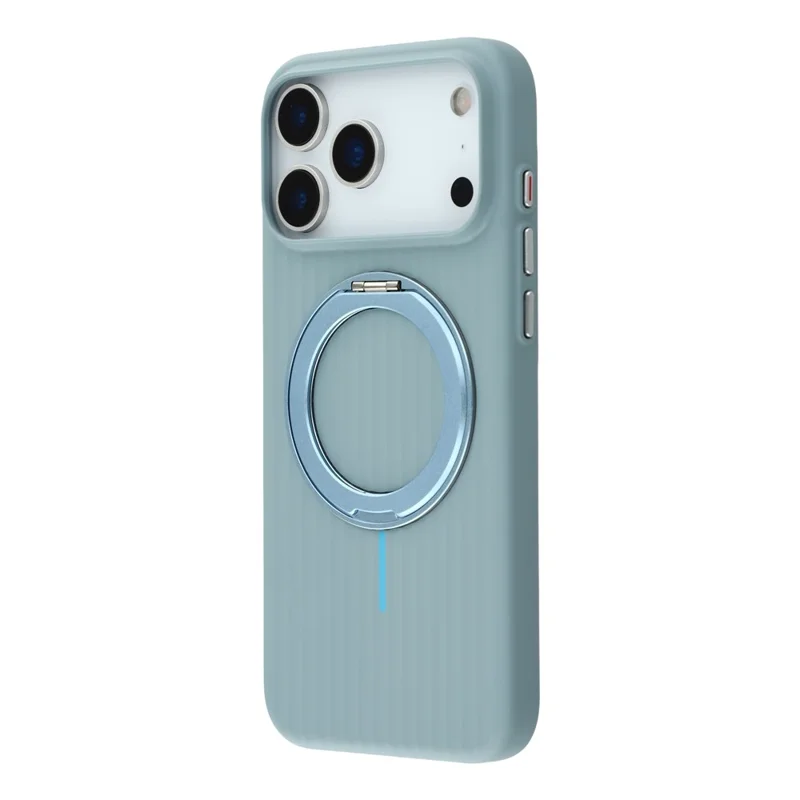 KIGC For iPhone 17 Pro Magnetic Case with Rotating Kickstand Hard PC Phone Back Cover - Blue