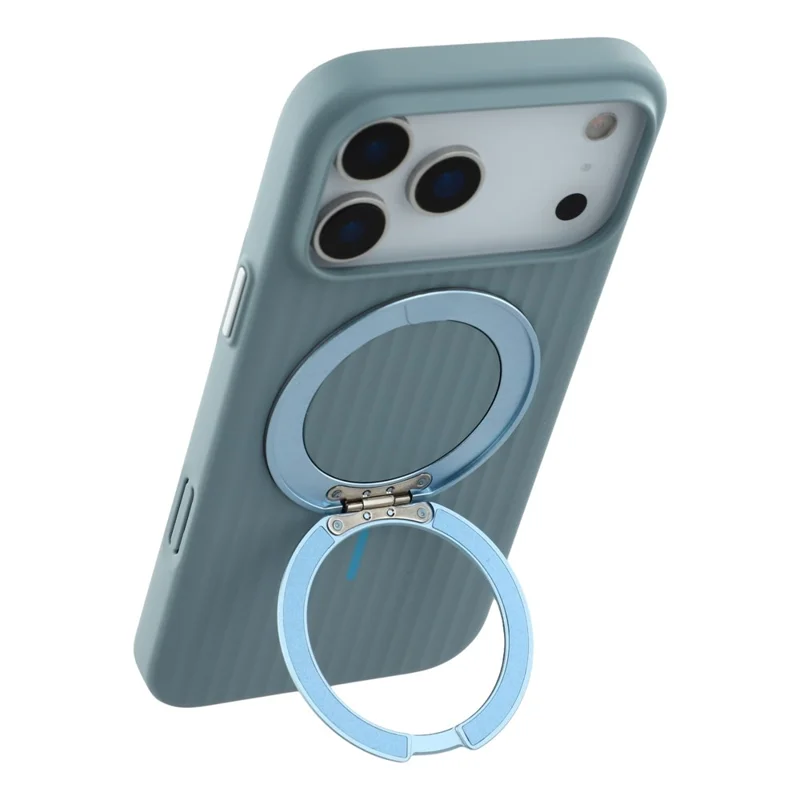 KIGC For iPhone 17 Pro Magnetic Case with Rotating Kickstand Hard PC Phone Back Cover - Blue