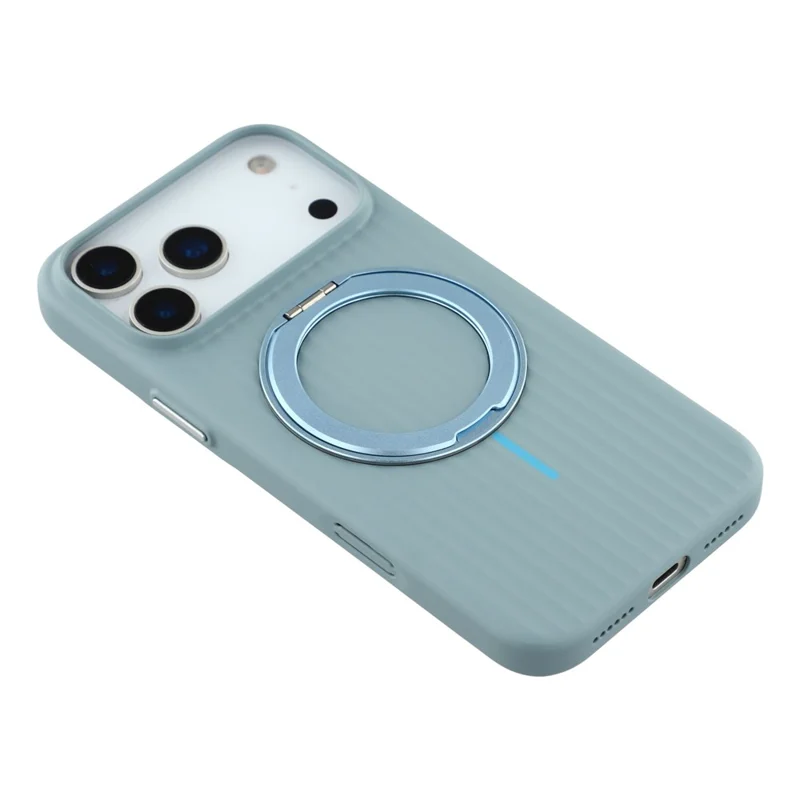 KIGC For iPhone 17 Pro Magnetic Case with Rotating Kickstand Hard PC Phone Back Cover - Blue