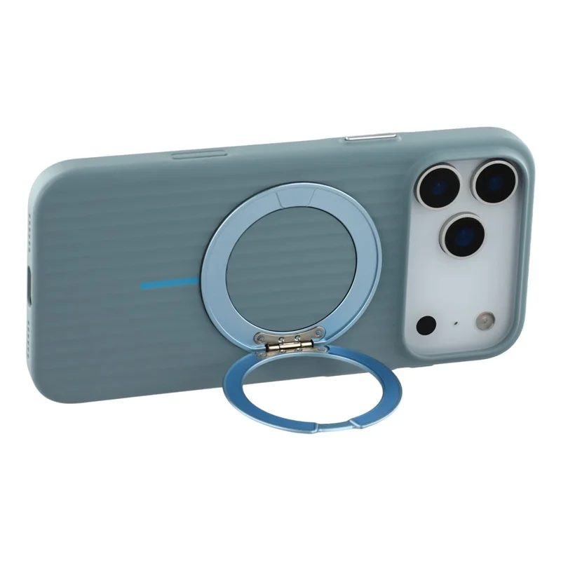 KIGC For iPhone 17 Pro Max Magnetic Case with Rotating Kickstand Hard PC Phone Back Cover - Blue