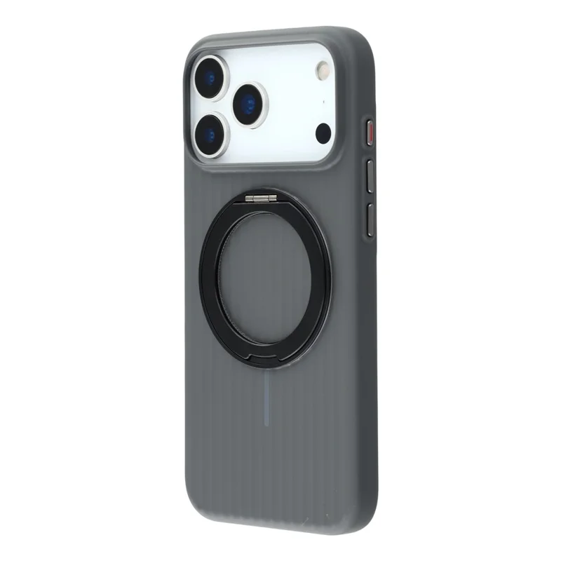 KIGC For iPhone 17 Pro Max Magnetic Case with Rotating Kickstand Hard PC Phone Back Cover - Black