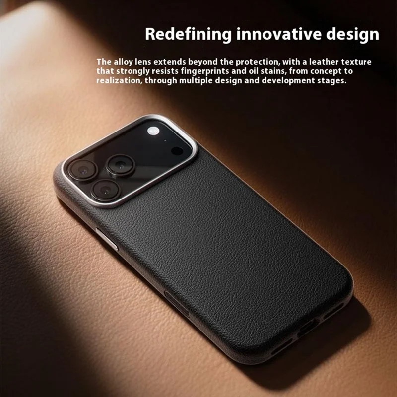 Étui pour iPhone 17 Pro X-LEVEL Compatible avec MagSafe Couverture de téléphone en cuir PU dur - Noir