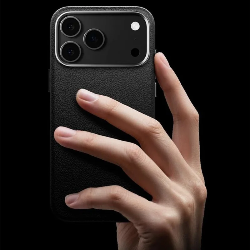 Étui pour iPhone 17 Pro X-LEVEL Compatible avec MagSafe Couverture de téléphone en cuir PU dur - Noir