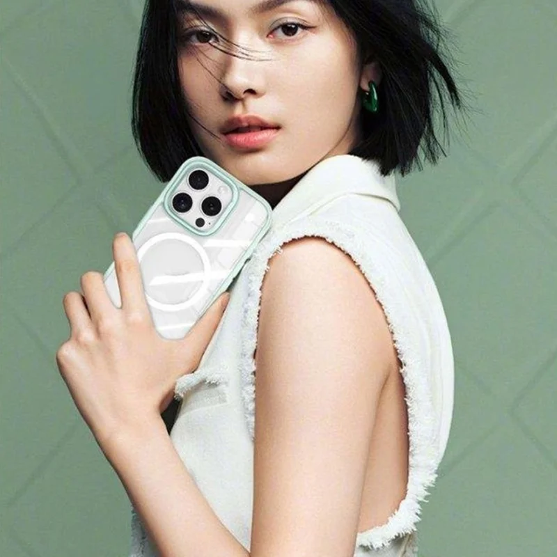 For iPhone 16 Pro Clear Phone Case Compatible with MagSafe PC TPU Back Cover (Phone Case Only) - Black