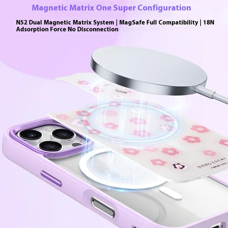 For iPhone 16 Pro Clear Phone Case Compatible with MagSafe PC TPU Back Cover (Phone Case Only) - White