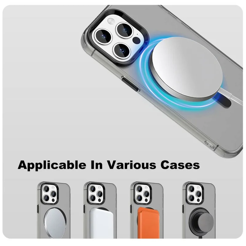 IMAK Hülle für iPhone 15 Pro Max - Kompatibel mit MagSafe, Candy-Farben, Stoßfest, TPU + PET Rückseite - Schwarz