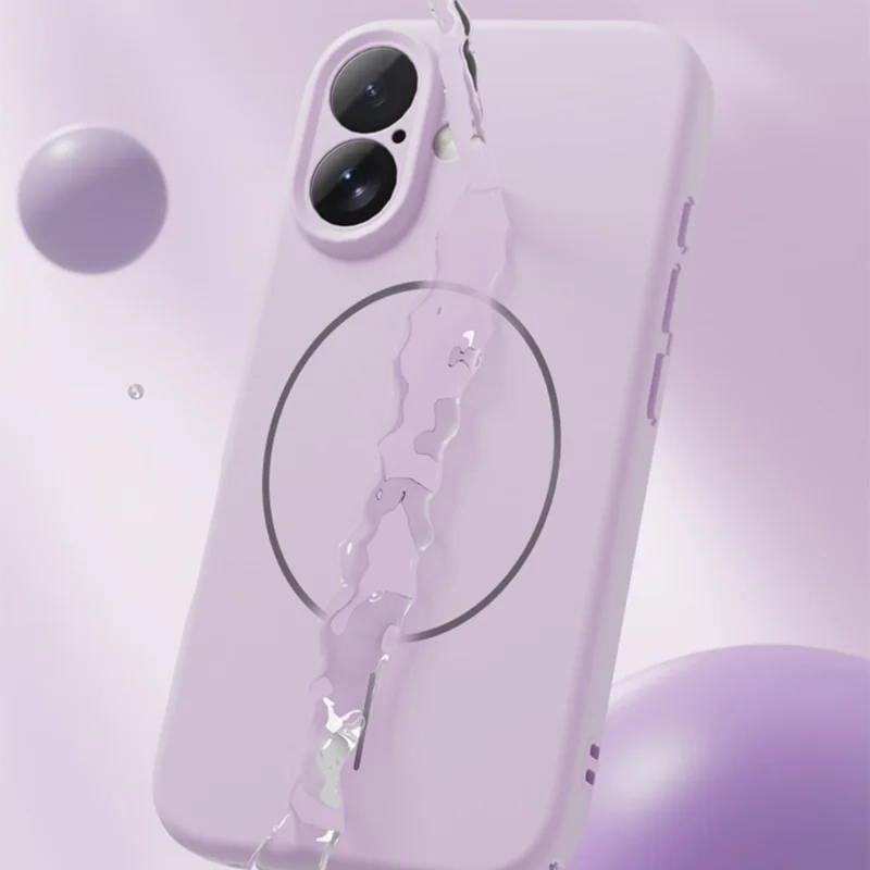 YCADEN For iPhone 16 Case Compatible with MagSafe Precise Cutouts TPU Phone Back Cover - Morandi Purple