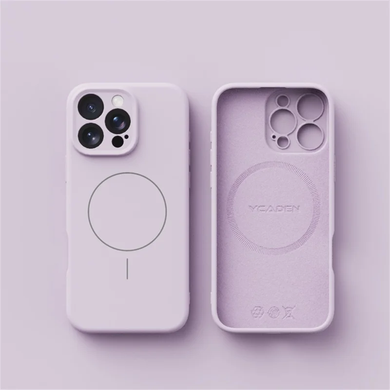 YCADEN For iPhone 16 Pro Max Case Compatible with MagSafe Precise Cutouts TPU Phone Back Cover - Morandi Purple