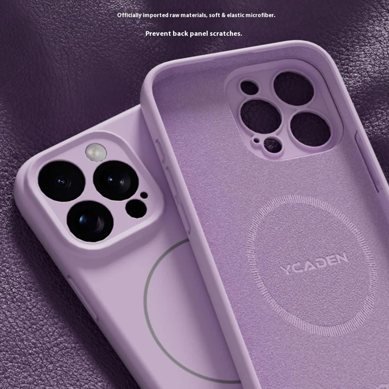 Étui YCADEN pour iPhone 16 Pro Compatible avec MagSafe Découpes Précises PC + TPU Coque Arrière de Téléphone - Kaki
