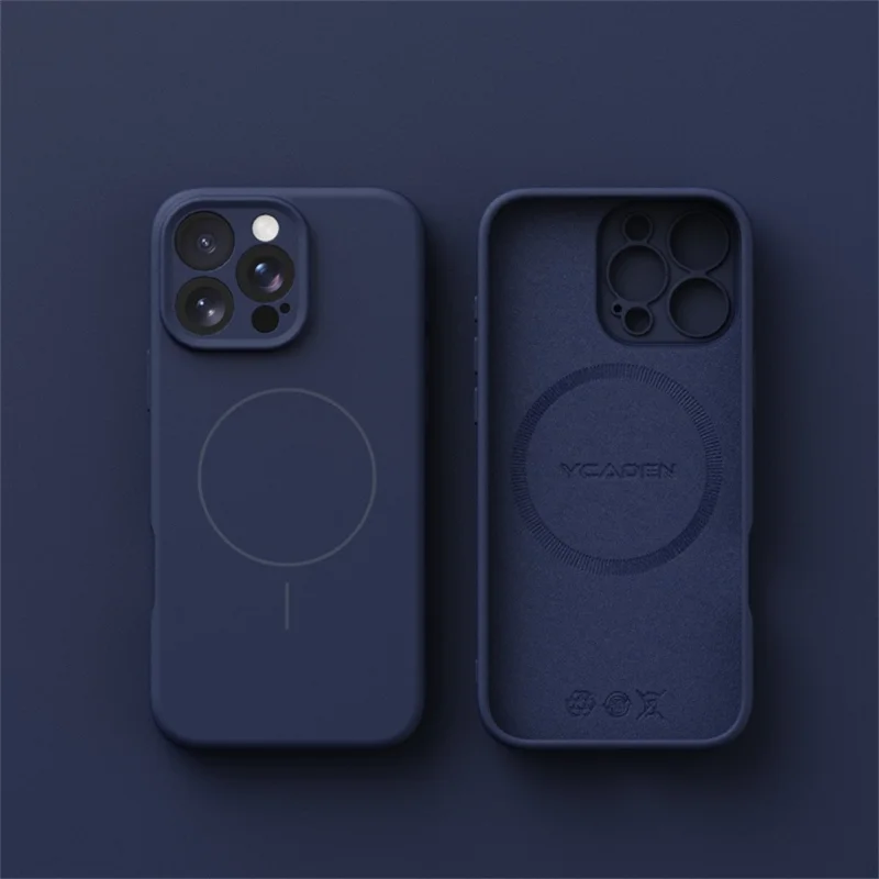 YCADEN Per iPhone 16 Pro Case Compatibile con MagSafe Tagli Precisi PC + Custodia Posteriore in TPU - Blu Scuro