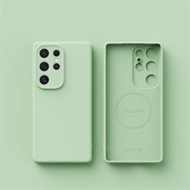 YCADEN For Samsung Galaxy S25 Ultra Magnetic Case Precise Cutouts TPU Phone Back Cover - Grass Green
