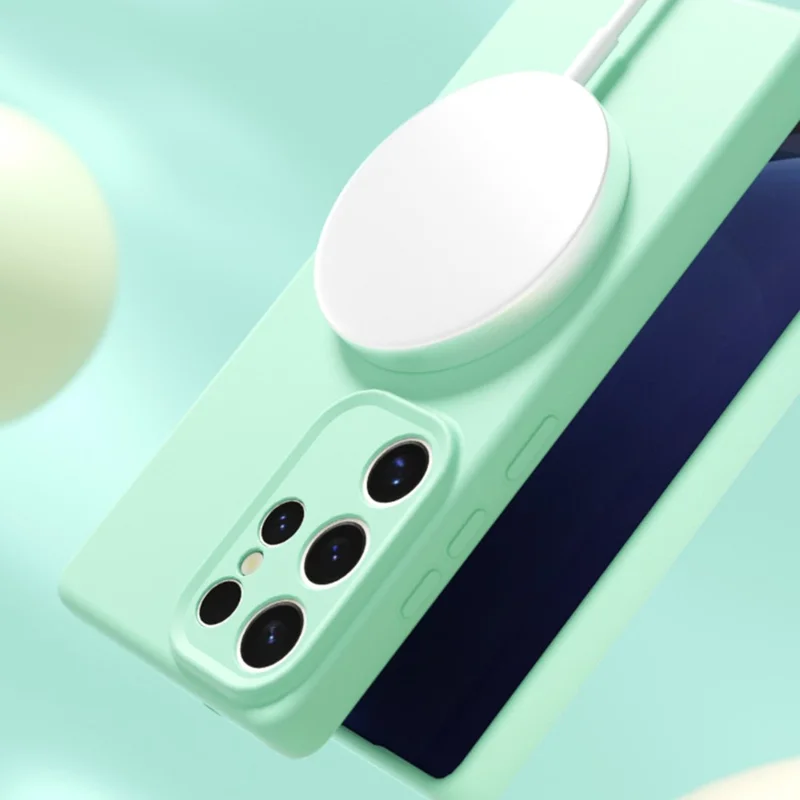 YCADEN For Samsung Galaxy S25 Ultra Magnetic Case Precise Cutouts TPU Phone Back Cover - Grass Green